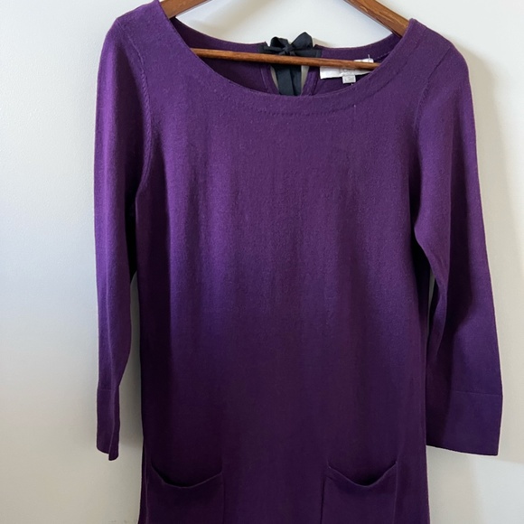 Ann Taylor LOFT Wool Blend Plum Purple Front Pocket Sweater Size S - Picture 2 of 12